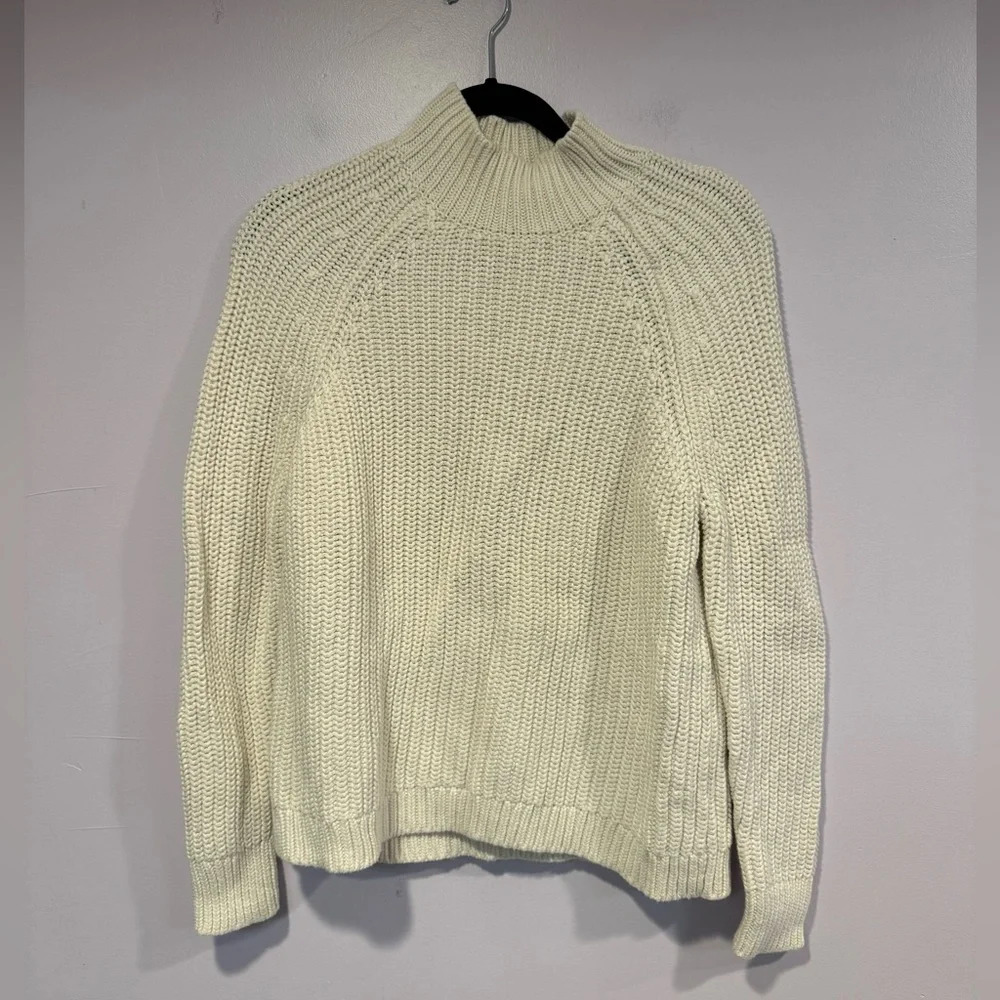 White knit open back sweater